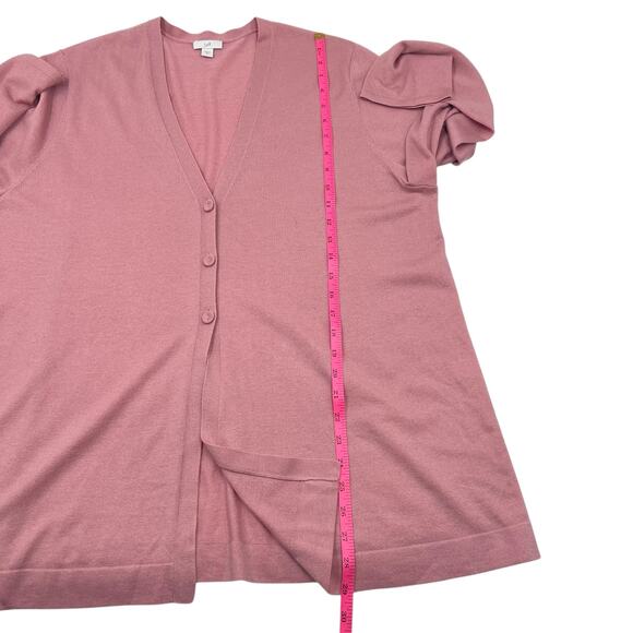 J. Jill Womens Pink Wool Blend Soft Knit Coastal Sweater Cardigan Sz XL - Picture 11 of 13